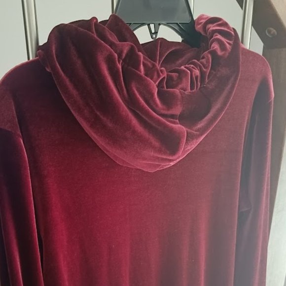 M🌹Velvet Hoodies Velour Hooded Sweatshirt Hip Hop Kangaroo Pocket - Picture 9 of 11